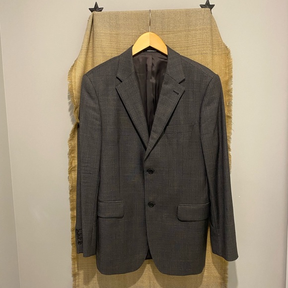 NWOT Italian Wool H&M Windowpane Check Blazer - Mens 40 Slim - Picture 16 of 16